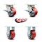 Service Caster 4 Inch Kingpinless Red Poly on Steel Wheel Caster Brakes 2 Rigid SCC, 2PK SCC-KP30S420-PUR-RS-SLB-2-R-2 - alternate 5
